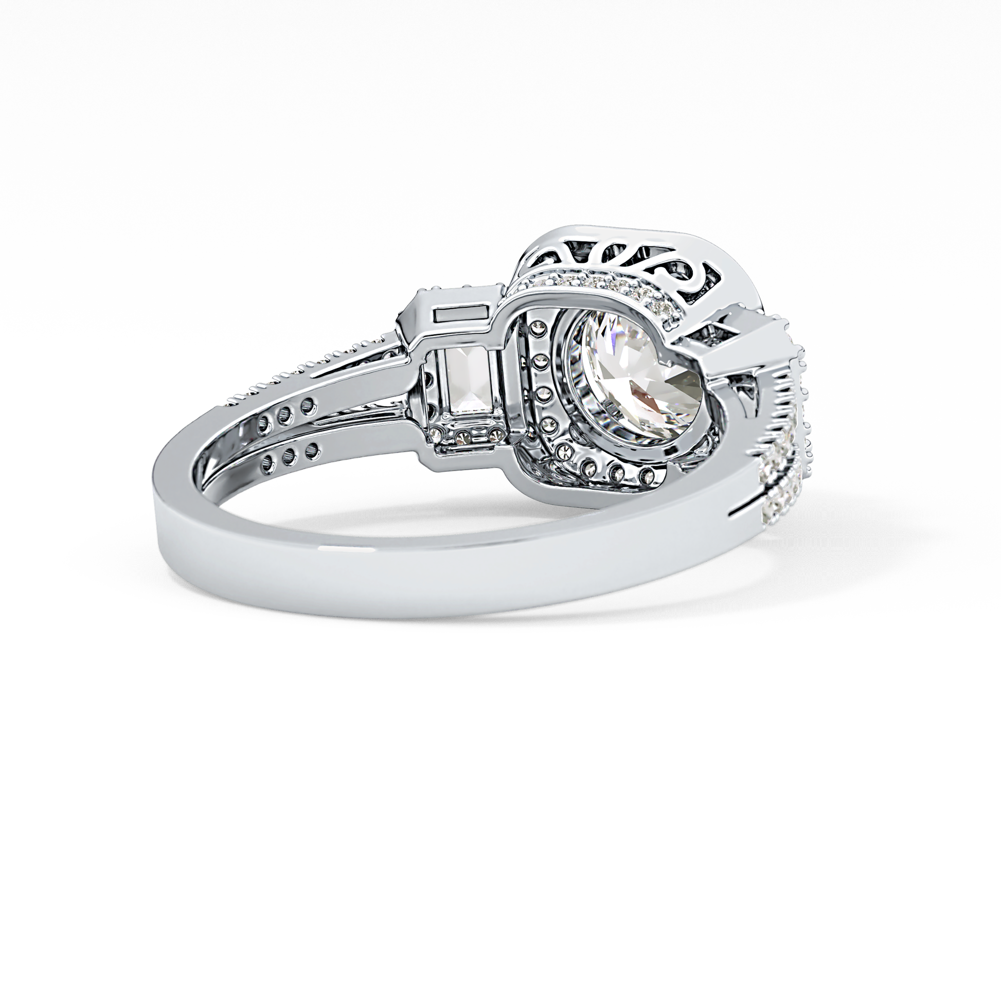 Round Cluster Lab Grown Diamond Engagement Ring