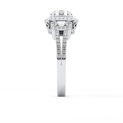 Round Cluster Lab Grown Diamond Engagement Ring