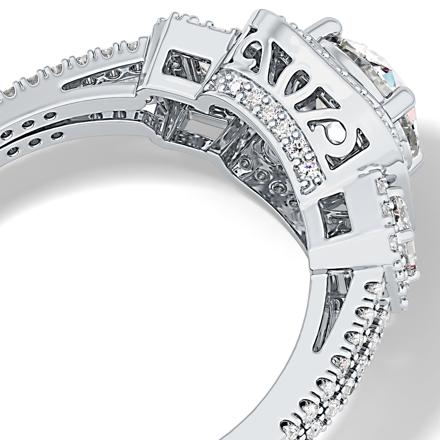 Round Cluster Lab Grown Diamond Engagement Ring