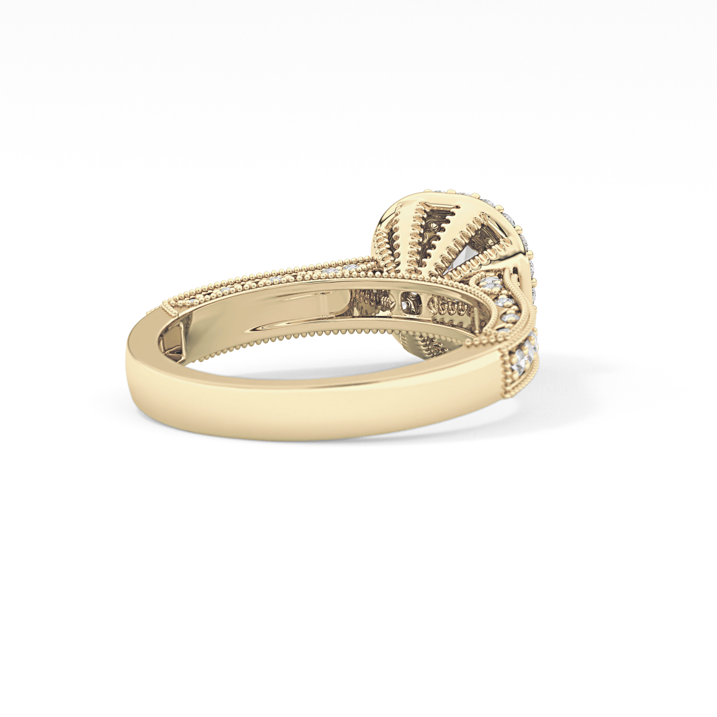 Round Halo & Pave Lab Grown Diamond Engagement Ring