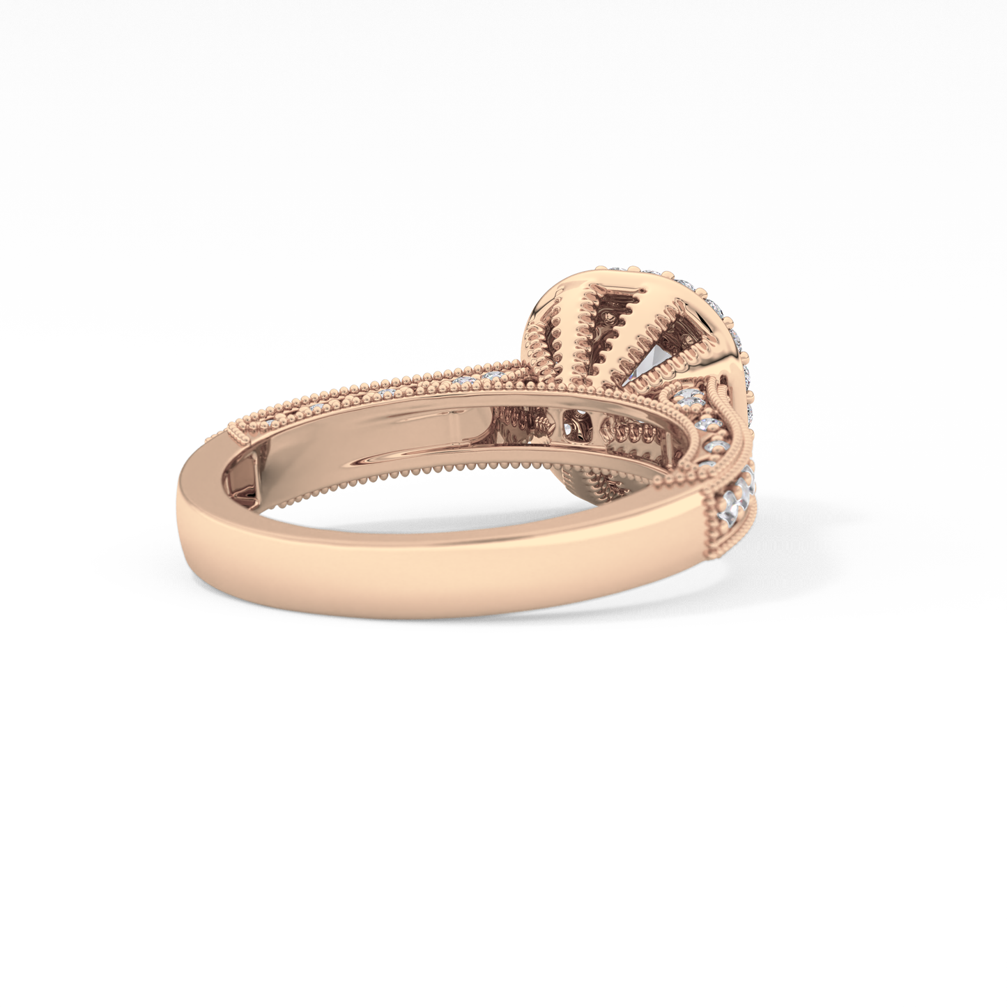 Round Halo & Pave Lab Grown Diamond Engagement Ring