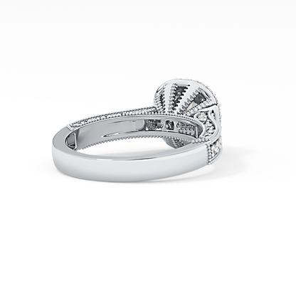 Round Halo & Pave Lab Grown Diamond Engagement Ring