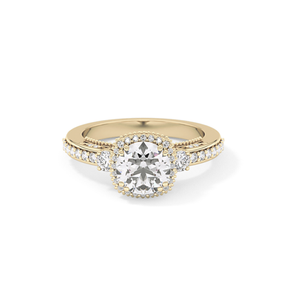 Round Cluster Lab Grown Diamond Engagement Ring