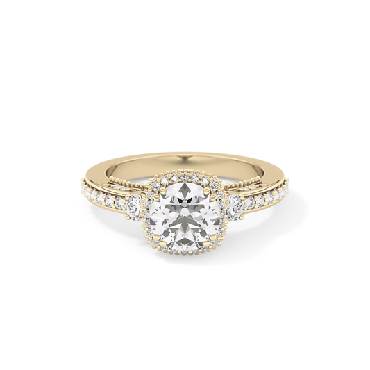 Round Cluster Lab Grown Diamond Engagement Ring
