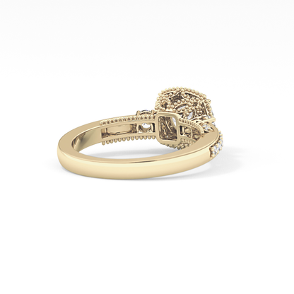 Round Cluster Lab Grown Diamond Engagement Ring