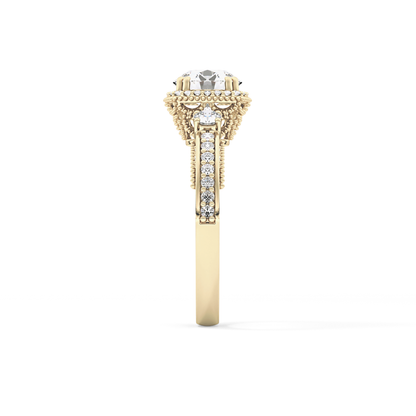 Round Cluster Lab Grown Diamond Engagement Ring