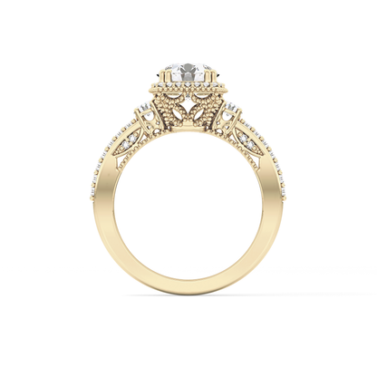 Round Cluster Lab Grown Diamond Engagement Ring