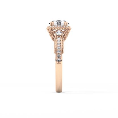 Round Cluster Lab Grown Diamond Engagement Ring