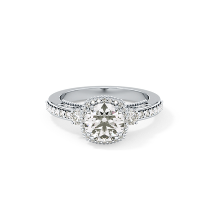 Round Cluster Lab Grown Diamond Engagement Ring
