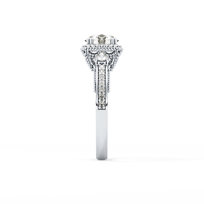 Round Cluster Lab Grown Diamond Engagement Ring