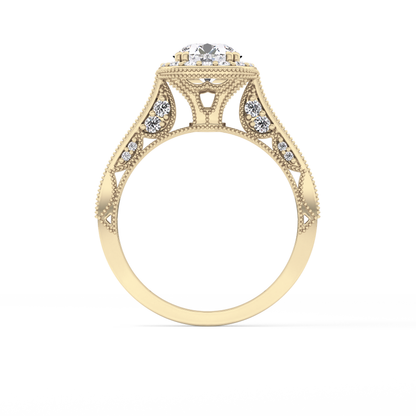 Round Halo & Pave Lab Grown Diamond Engagement Ring