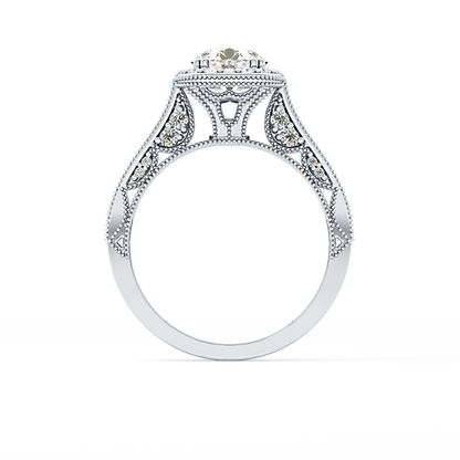 Round Halo & Pave Lab Grown Diamond Engagement Ring