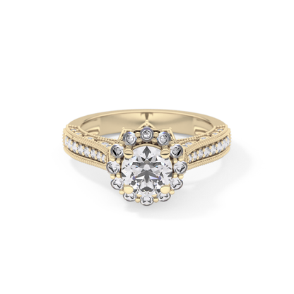 Round Halo & Pave Lab Grown Diamond Engagement Ring