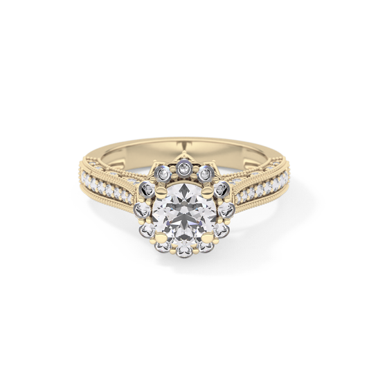 Round Halo & Pave Lab Grown Diamond Engagement Ring
