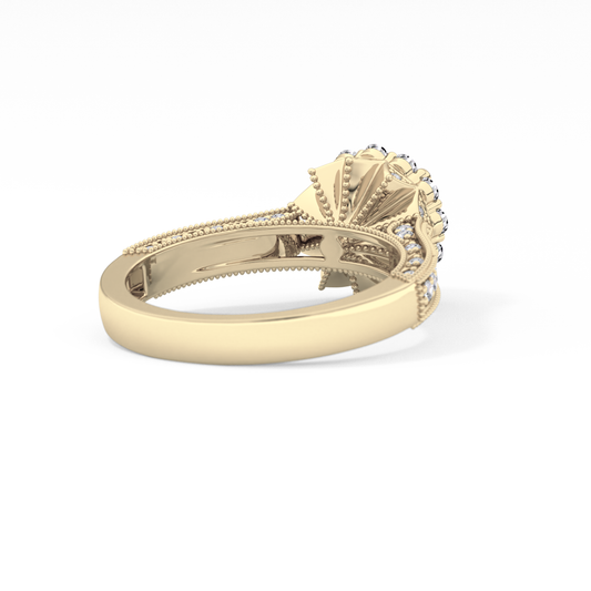 Round Halo & Pave Lab Grown Diamond Engagement Ring