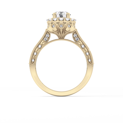 Round Halo & Pave Lab Grown Diamond Engagement Ring