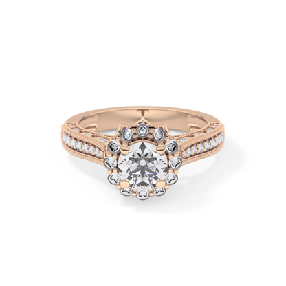 Round Halo & Pave Lab Grown Diamond Engagement Ring