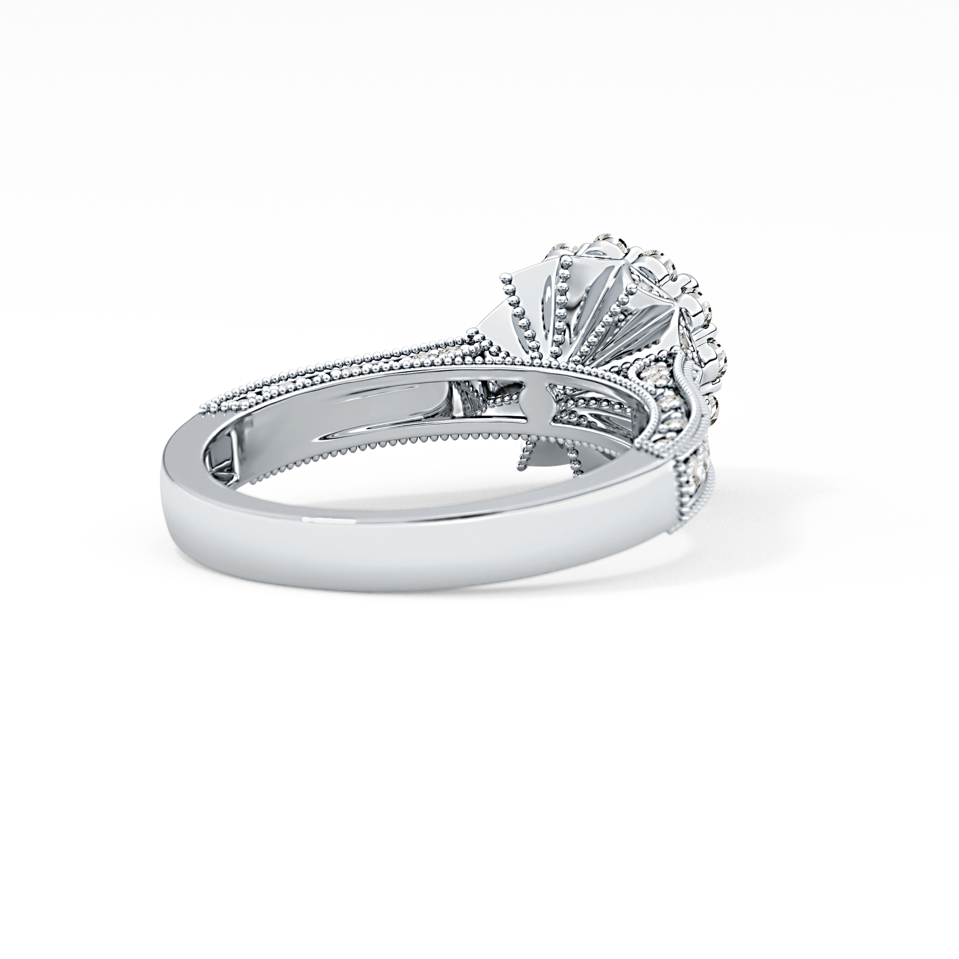 Round Halo & Pave Lab Grown Diamond Engagement Ring