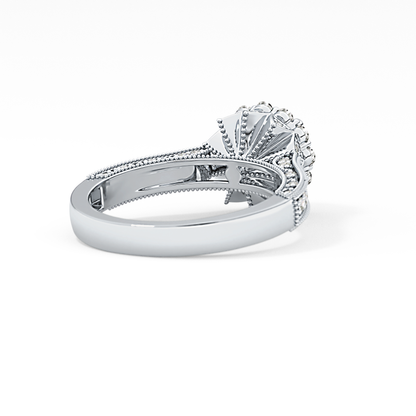 Round Halo & Pave Lab Grown Diamond Engagement Ring