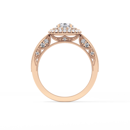 Round Halo & Pave Lab Grown Diamond Engagement Ring