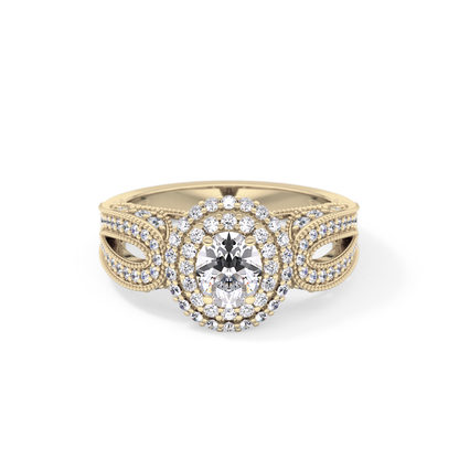 Emerald Solitaire Lab Grown Diamond Engagement Ring