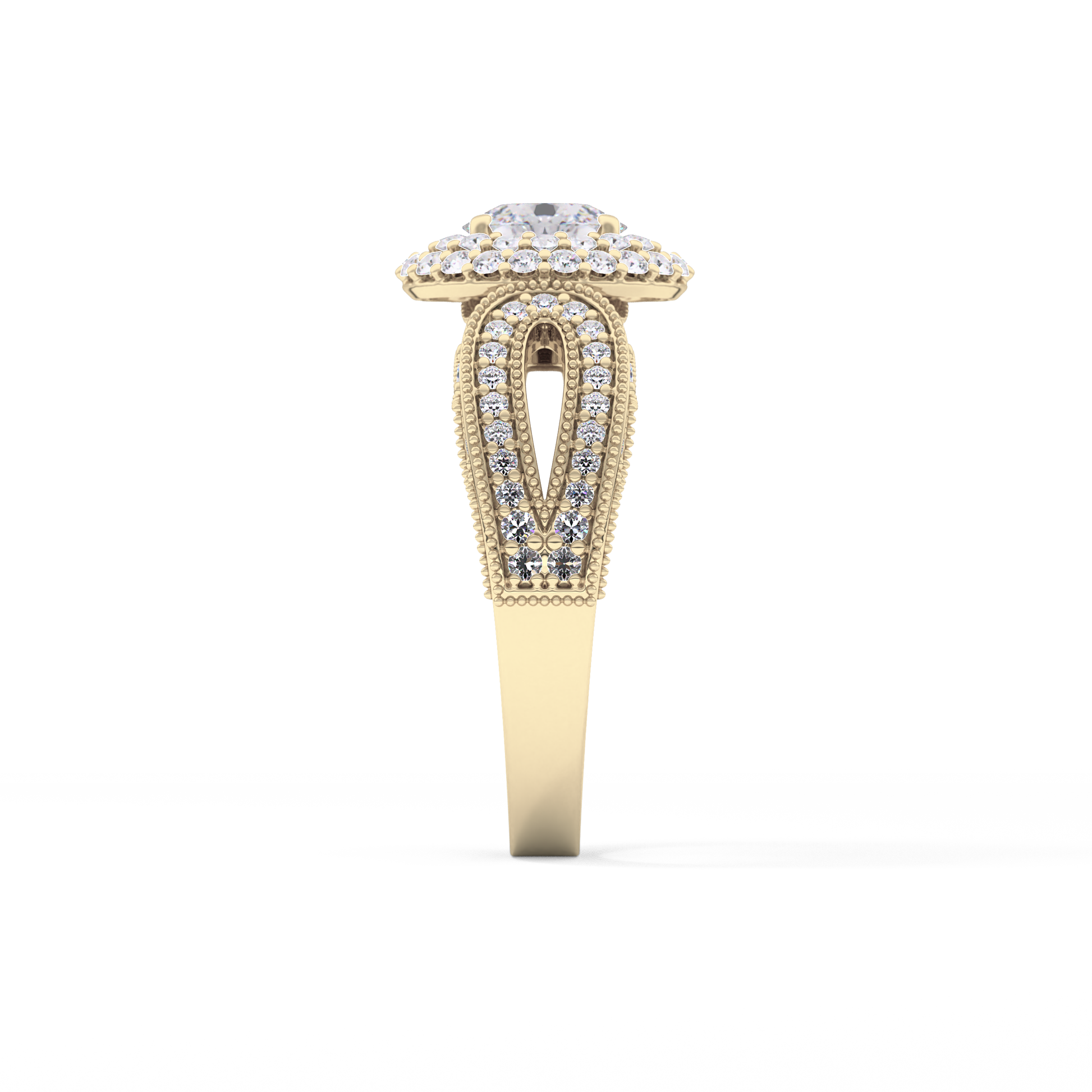 Emerald Solitaire Lab Grown Diamond Engagement Ring