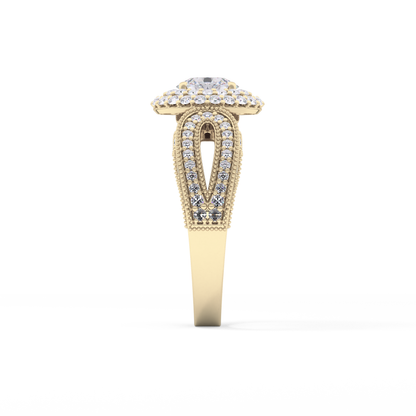 Emerald Solitaire Lab Grown Diamond Engagement Ring