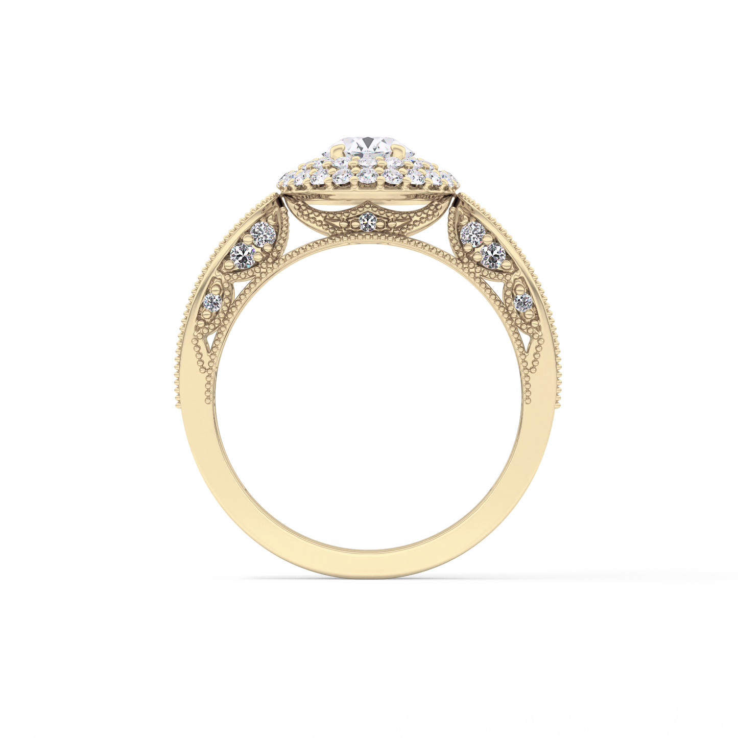 Emerald Solitaire Lab Grown Diamond Engagement Ring