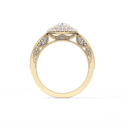 Emerald Solitaire Lab Grown Diamond Engagement Ring