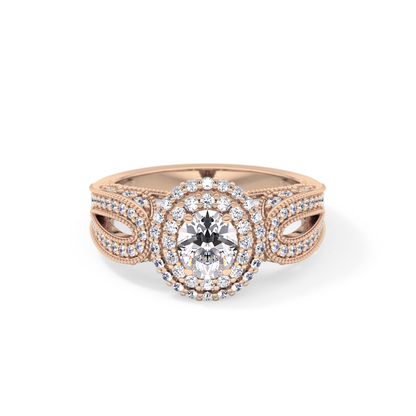 Emerald Solitaire Lab Grown Diamond Engagement Ring