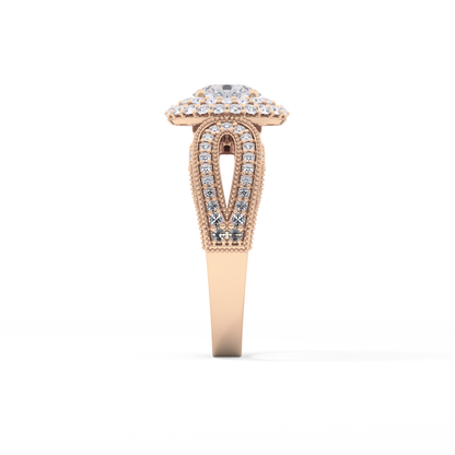 Emerald Solitaire Lab Grown Diamond Engagement Ring