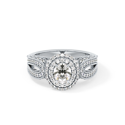 Emerald Solitaire Lab Grown Diamond Engagement Ring