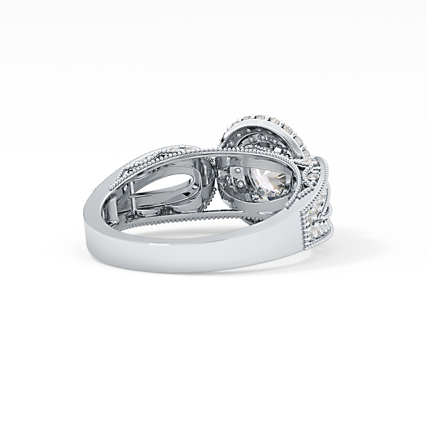 Emerald Solitaire Lab Grown Diamond Engagement Ring