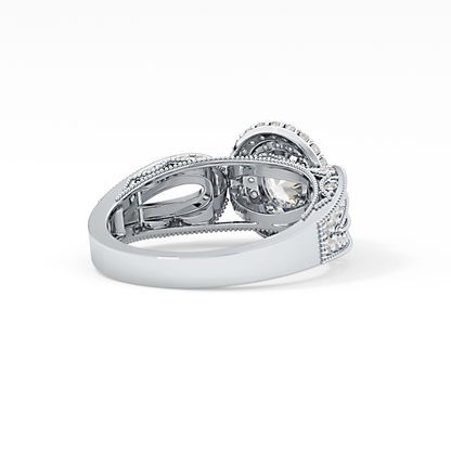 Emerald Solitaire Lab Grown Diamond Engagement Ring