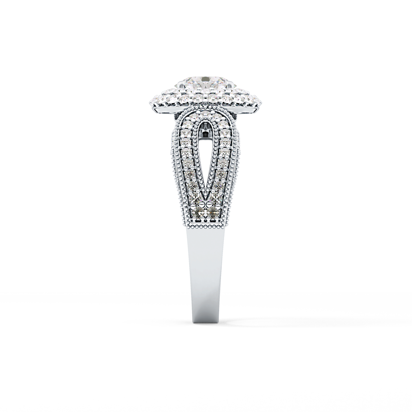 Emerald Solitaire Lab Grown Diamond Engagement Ring