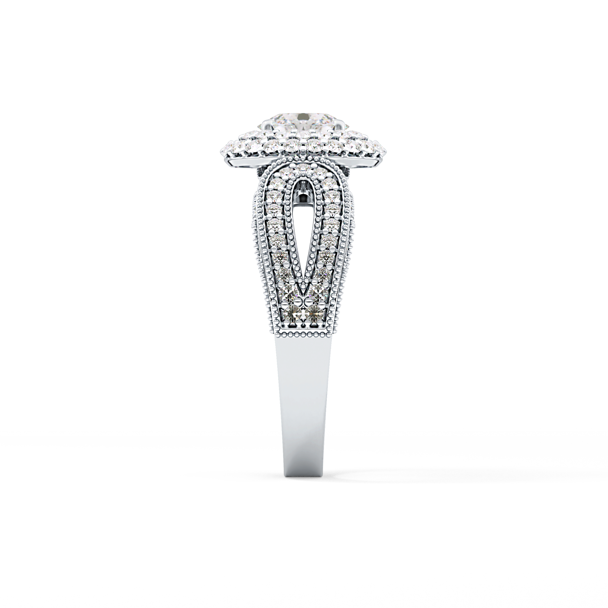 Emerald Solitaire Lab Grown Diamond Engagement Ring