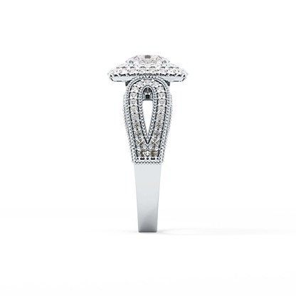 Emerald Solitaire Lab Grown Diamond Engagement Ring