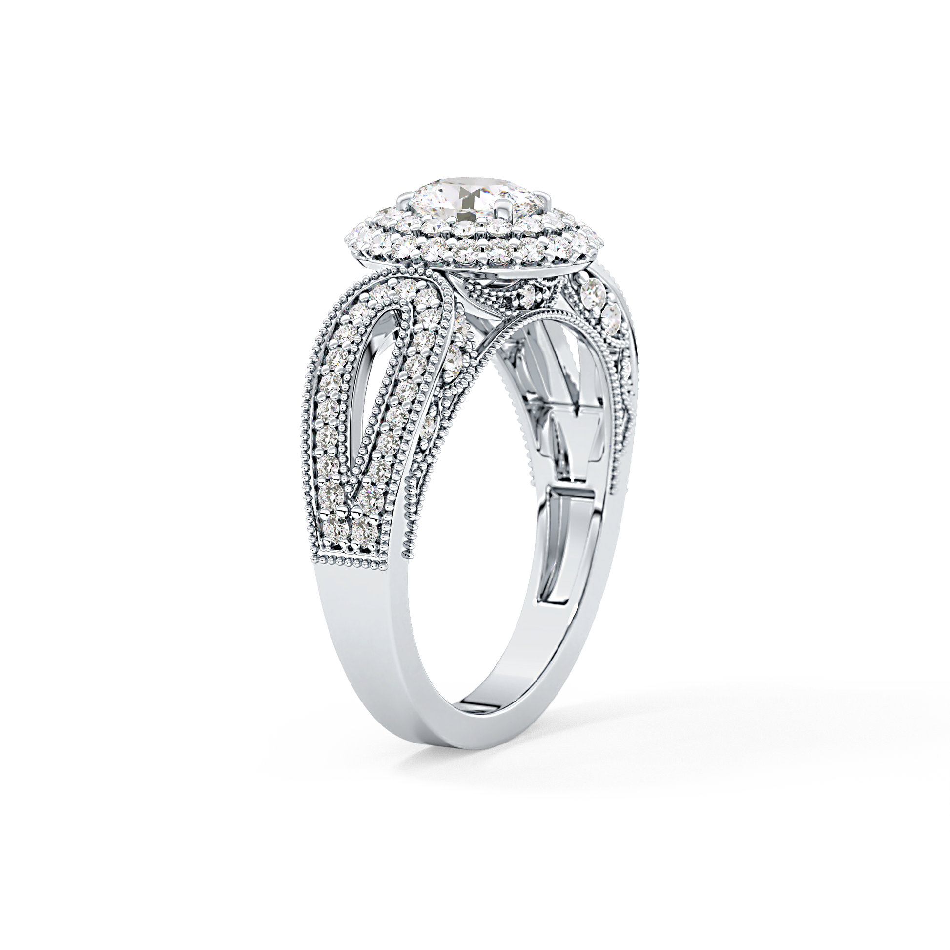 Emerald Solitaire Lab Grown Diamond Engagement Ring