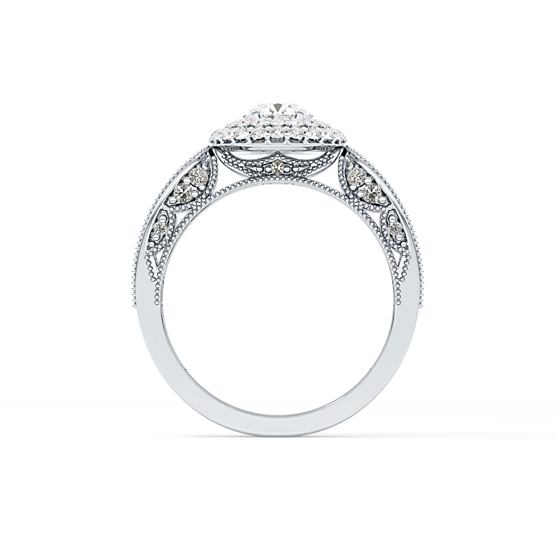 Emerald Solitaire Lab Grown Diamond Engagement Ring