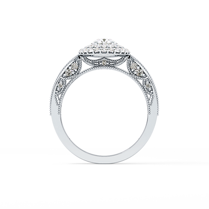 Emerald Solitaire Lab Grown Diamond Engagement Ring