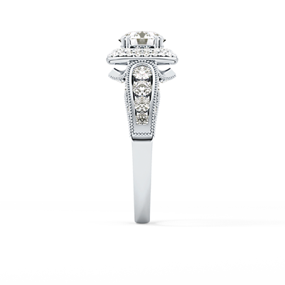 Round Halo & Pave Lab Grown Diamond Engagement Ring