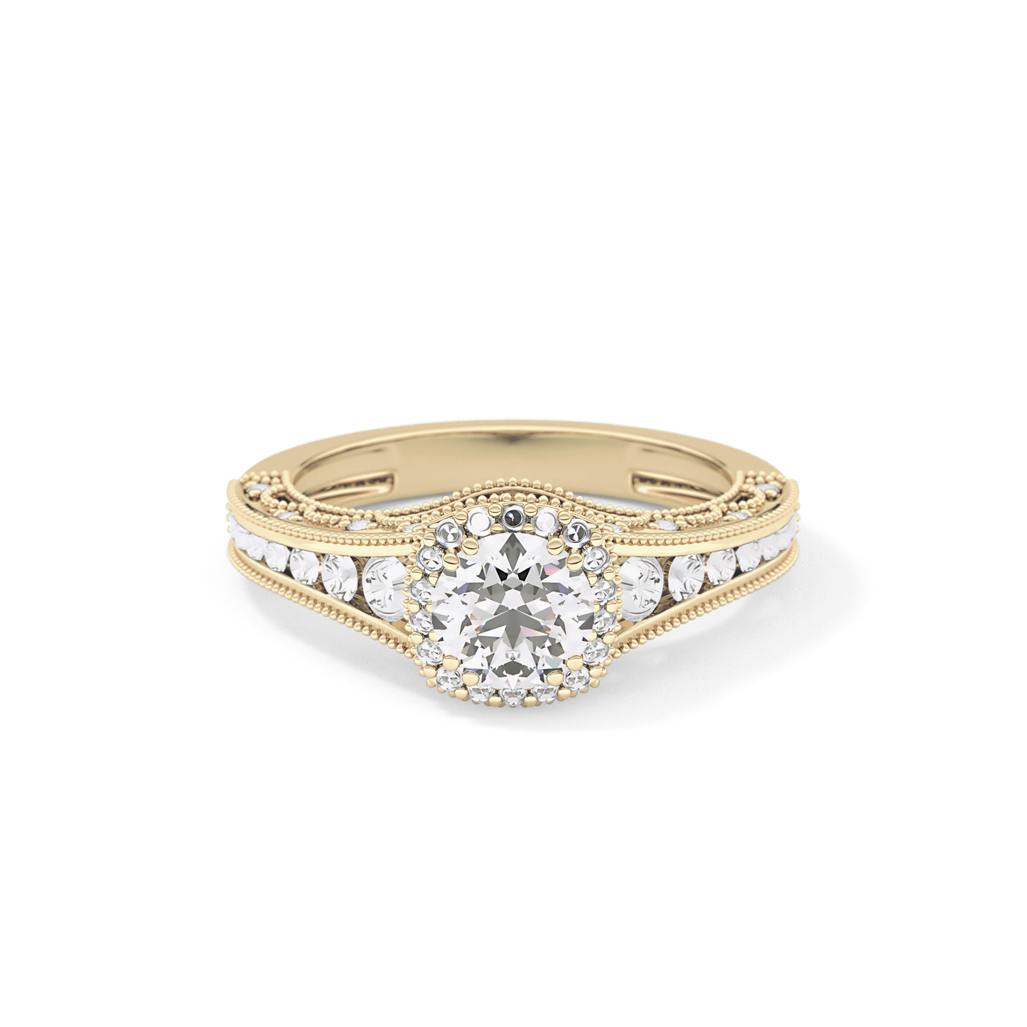 Emerald Solitaire Lab Grown Diamond Engagement Ring