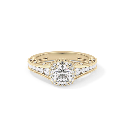 Emerald Solitaire Lab Grown Diamond Engagement Ring