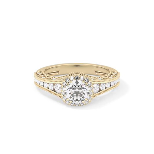 Emerald Solitaire Lab Grown Diamond Engagement Ring