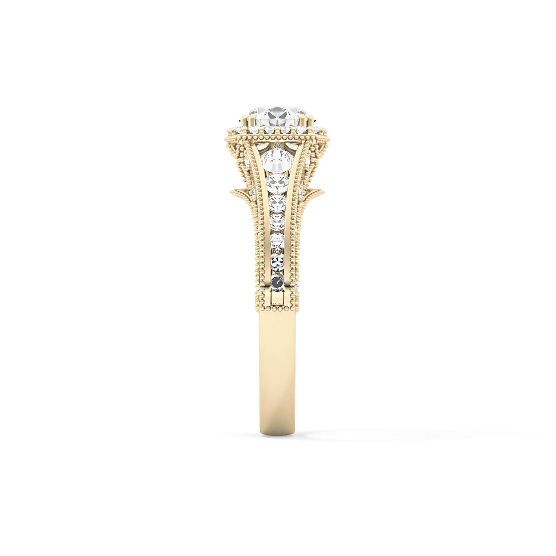 Emerald Solitaire Lab Grown Diamond Engagement Ring