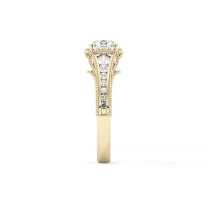Emerald Solitaire Lab Grown Diamond Engagement Ring