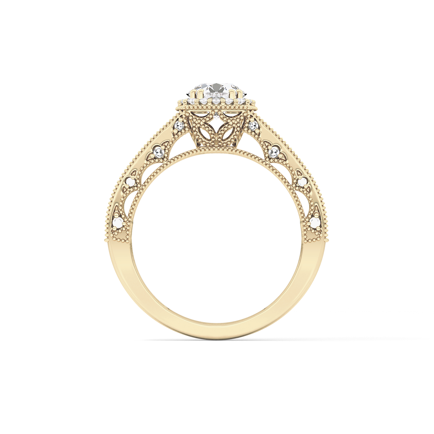 Emerald Solitaire Lab Grown Diamond Engagement Ring