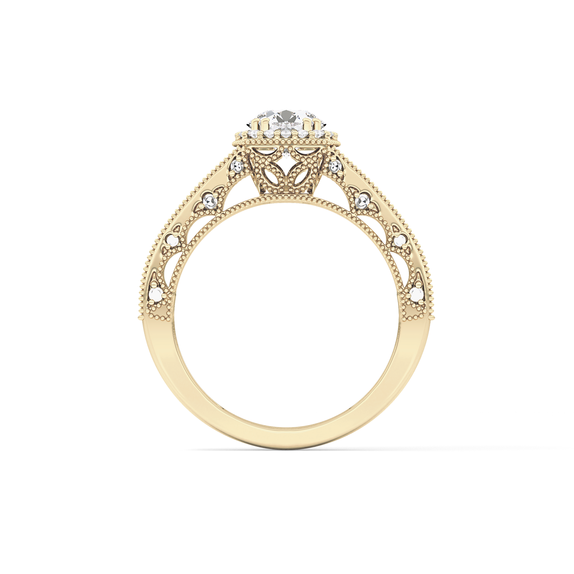 Emerald Solitaire Lab Grown Diamond Engagement Ring