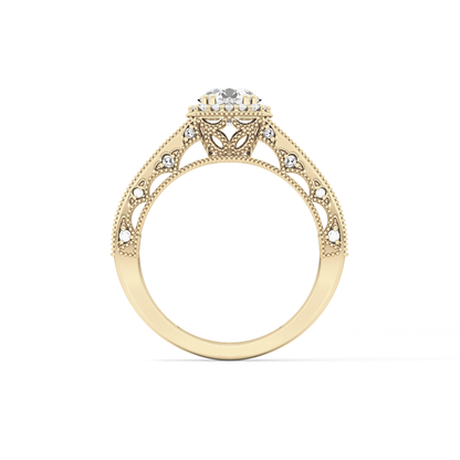 Emerald Solitaire Lab Grown Diamond Engagement Ring
