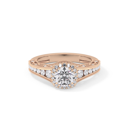 Emerald Solitaire Lab Grown Diamond Engagement Ring